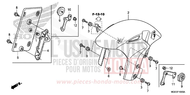 AILE AVANT de VFR1200F DCT CANDY PROMINENCE RED (R342) 2015